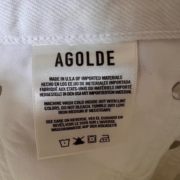 Revolve Agolde Jeans Womens Size 25 White 90's Fit Button Fly Destroyed Detail - Picture 14 of 16